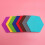 tableau hexagonal en feutre coloré avec punaises, 8 pièces 8