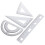1 Set 4Pcs Metalllinjal Skrivbordsmaterial Triangulär Gradskiva 7