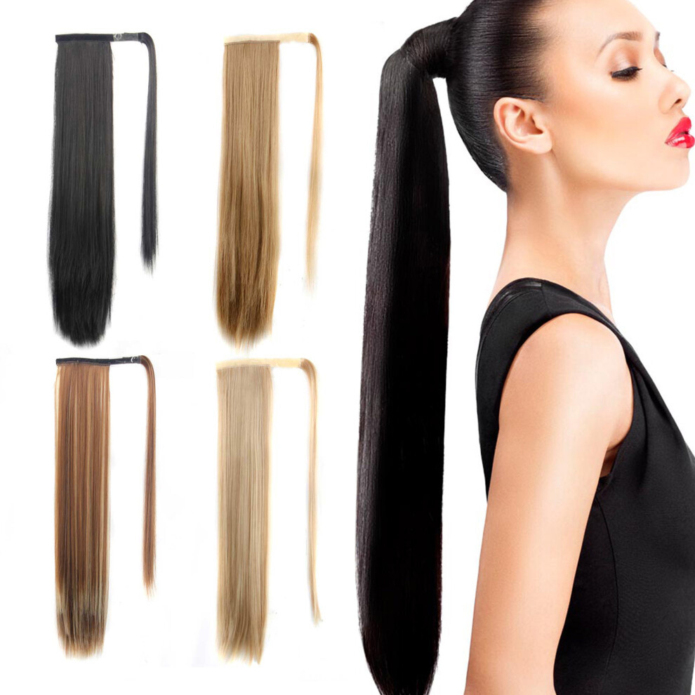 Unisex Women's Long Straight Wig Ponytail Clip-In Hair Extensions Synthetic