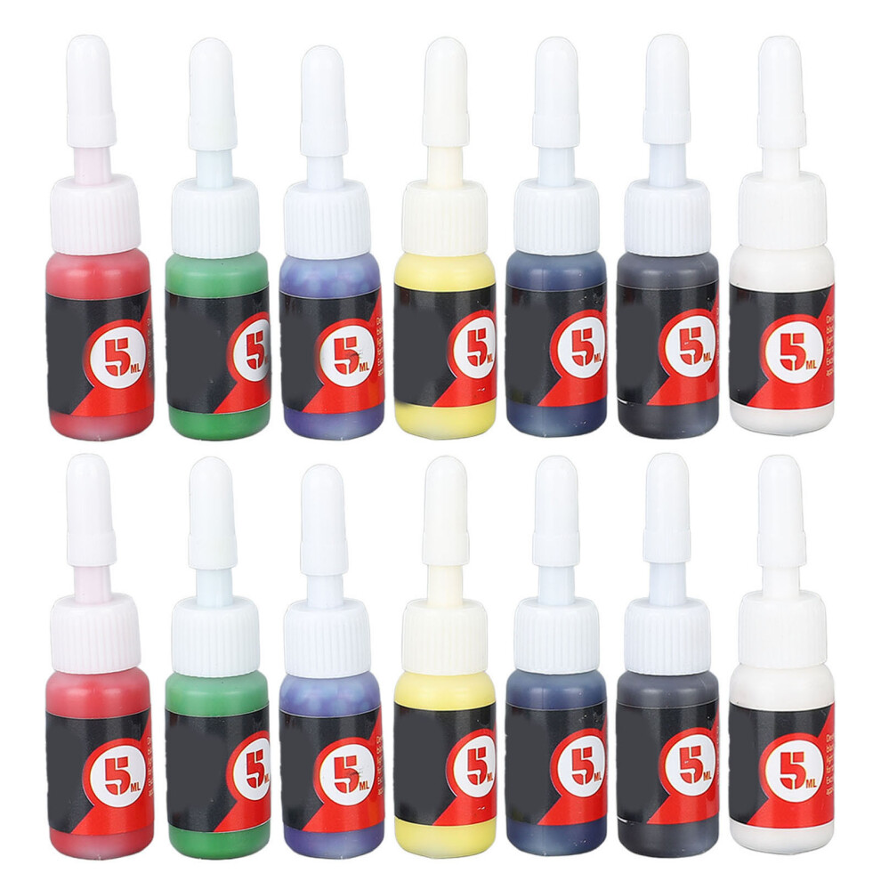 2 Set 7 Colors Tattoo Ink Kit Bright Long Lasting Pigment for Practice
