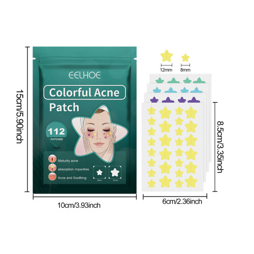 EELHOE 112 Colorful Acne Patches Day & Night Use 1