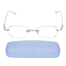 (+150 Silver Frame) Lesebrille Frau Blaulichtfilter 6-fach +1.50 Silber