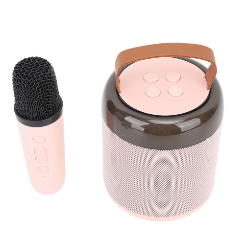 Portable Pink Bluetooth Speaker with Mic & USB Charging 2