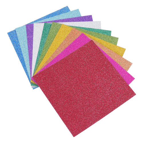 100 Pcs 1Set Handgjort Glitterpapper Färgglatt