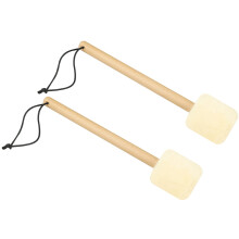 Två Bastrumslagträ Trummepåsar Trumstickor Med Plushuvud