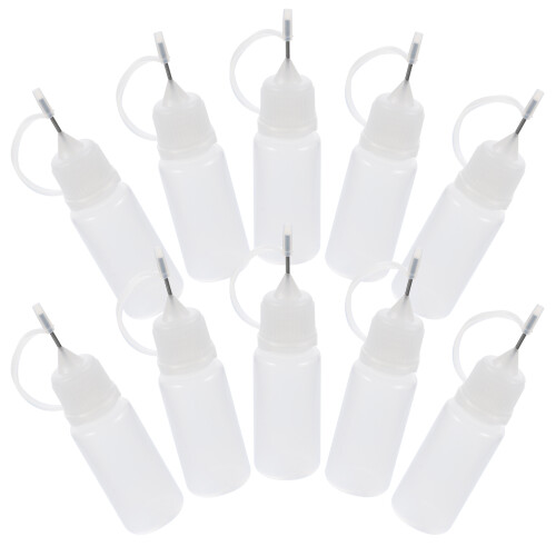 10St 10 Ml Spetspipett Limflaska Applikator Precision