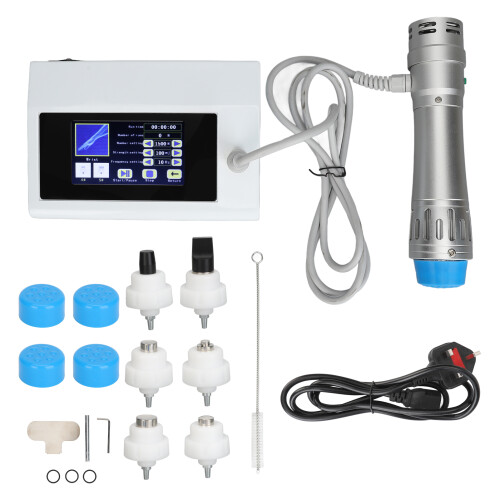 (GB Plug) ED Shockwave Massager Silver Handle Portable Extracorporeal Device