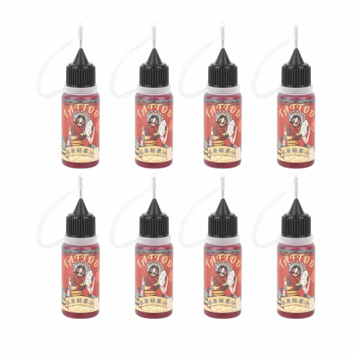(Red) 8PCS Semi-Permanent Tattoo Ink 80ml Red