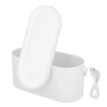 (White) Makeupkoffer draaibare spiegel LED licht cosmetische organizer wit