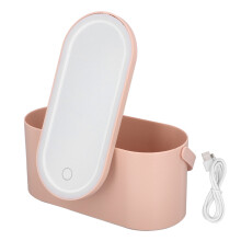 (Roseate) Makeupkoffer draaibare spiegel LED licht cosmetische organizer wit