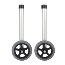 2Pcs Walker Wheels Replacement Adjustable Aluminum Alloy Legs