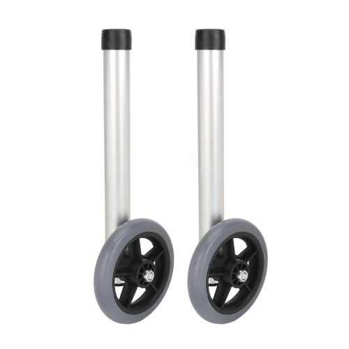 2Pcs Walker Wheels Replacement Adjustable Aluminum Alloy Legs 2