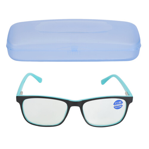 (+150 Green Inside Black Frame) Blue Light Blocking Reading Glasses +1.50 Black Frame