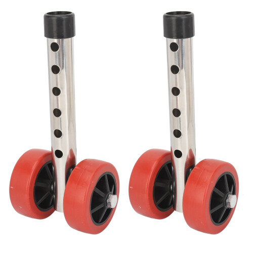 2 Pcs Stainless Steel Adjustable Walker Wheels 1
