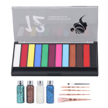 Leuchtende Gesichtsmalerei-Palette mit Pinsel