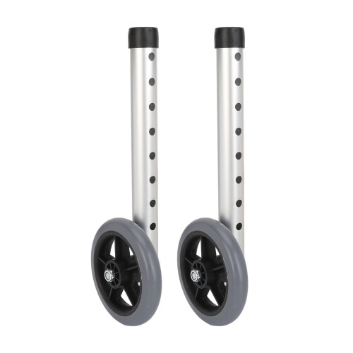 2Pcs Walker Wheels Replacement Adjustable Aluminum Alloy Legs 1