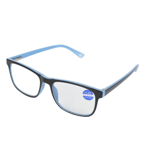 (+150 Blue Inside Black Frame) Blue Light Blocking Reading Glasses +1.50 Black Frame 1