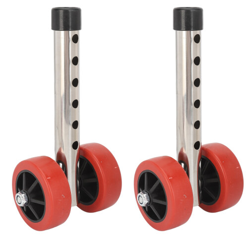 2 Pcs Stainless Steel Adjustable Walker Wheels 2