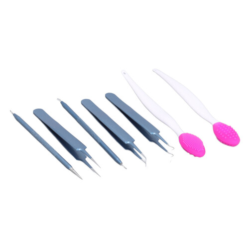 Blackhead Remover Tweezers Kit w/ Hot Compress Brush 1