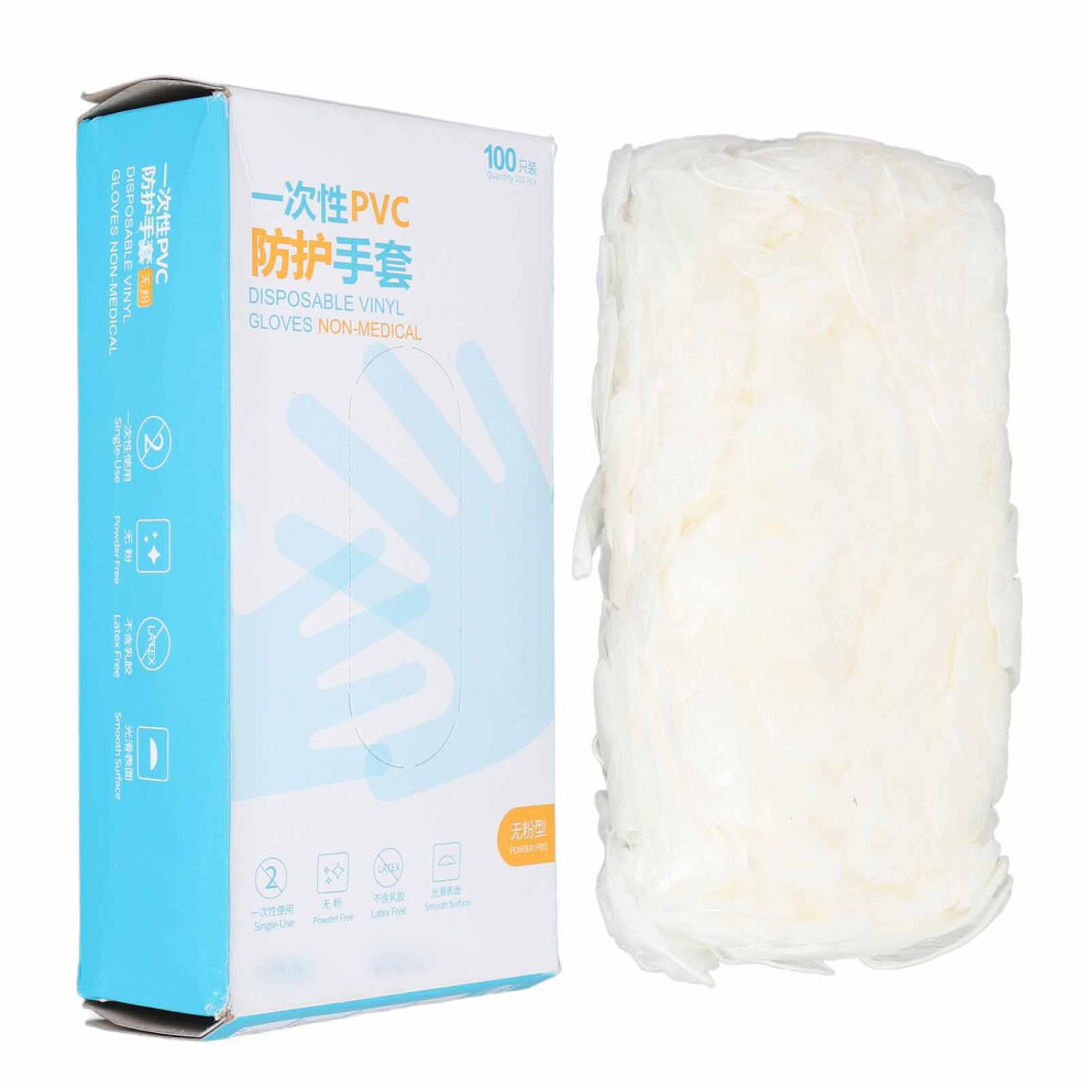 100Pcs Disposable Manicure Gloves Pvc Thickened Transparent Salon 461605346236