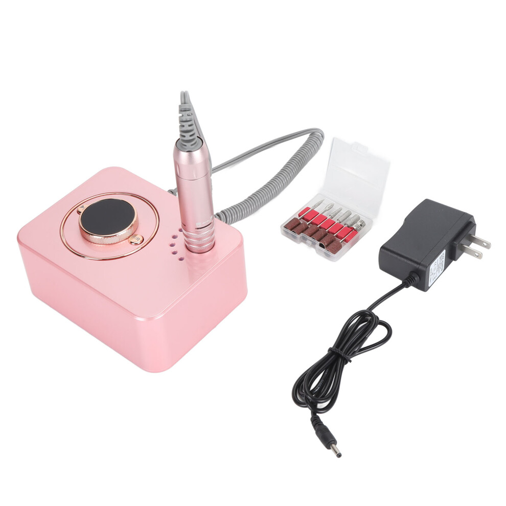 (US Plug) Electric Nail Grinder 35000 RPM Rechargeable LCD Display
