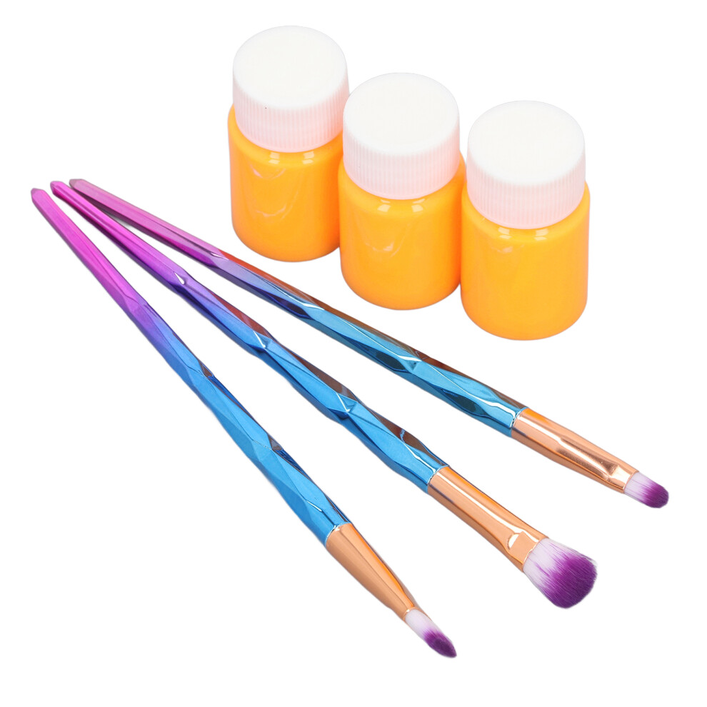 3PCS 30g Fluorescent Orange Glow-in-the-Dark Face Paint with Brushes