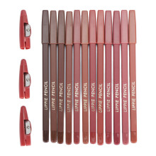 Lippenstift-Set 12 Farben wasserfest matte Stifte mit Spitzer