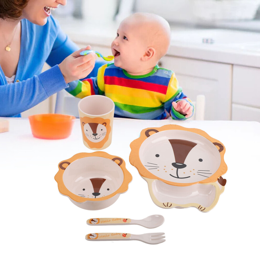 Kids Cartoon Melamine Plate Set with Cups, Bowls, Utensils