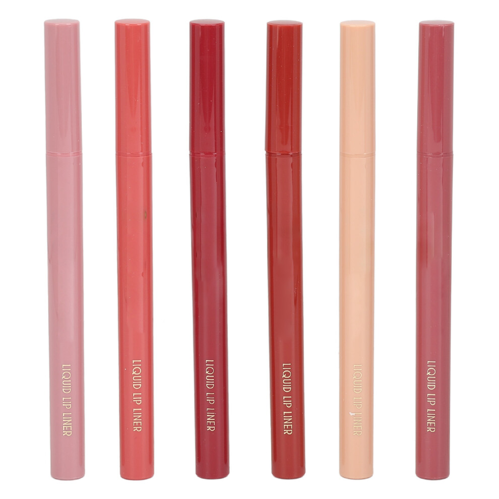 6 Colors Liquid Lip Liner 0.6ml Waterproof Sponge Gourd Head