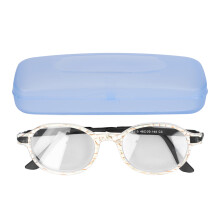 (+150 Yellow Stripe) Retro-Rund Lesebrille mit Blaulichtfilter +2,50 Rot