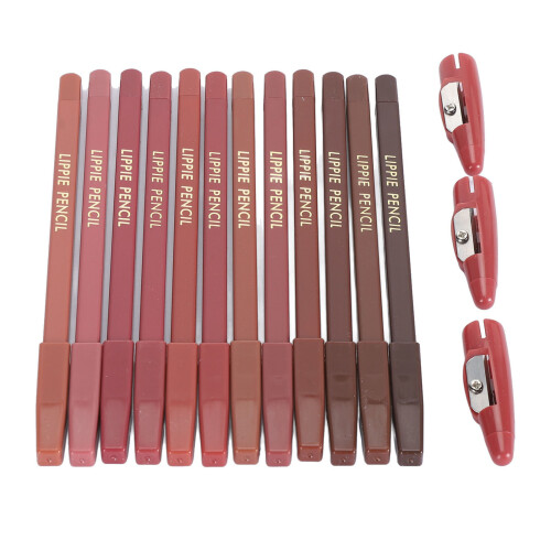 12 Colors Waterproof Matte Lip Liner Set + Sharpener 2