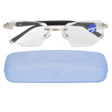 (+100 Silver Eyeglass Temples) Besserungsbrille Blaulichtfilter Rahmenlos +200 Gold