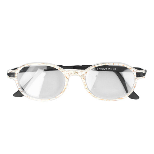 (+250 Yellow Stripe) Retro-Rund Lesebrille mit Blaulichtfilter +2,50 Rot 2