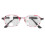 (+250 Red Stripe) Retro-Rund Lesebrille mit Blaulichtfilter +2,50 Rot 3