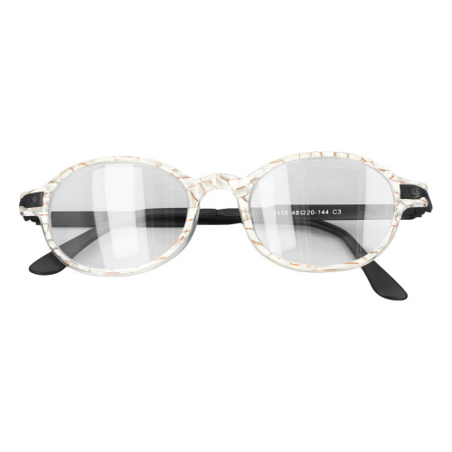 (+250 Yellow Stripe) Retro-Rund Lesebrille mit Blaulichtfilter +2,50 Rot 1