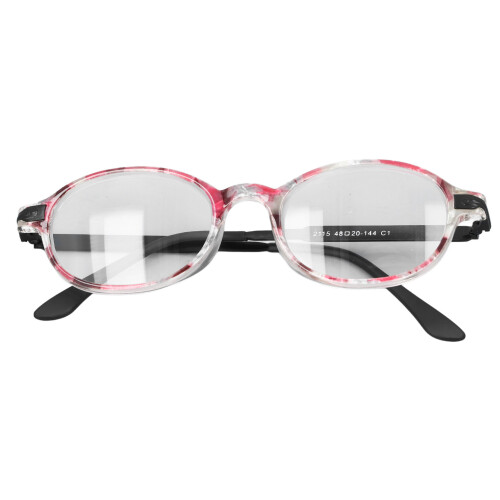 (+250 Red Stripe) Retro-Rund Lesebrille mit Blaulichtfilter +2,50 Rot 1