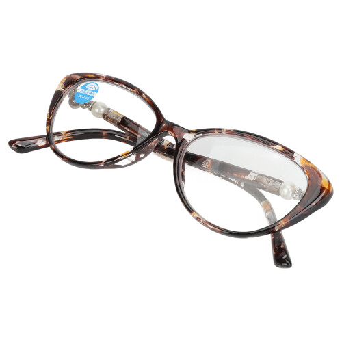 (+100 Black Brown Frame) Progressiv Multifokal Blaulichtfilter Brille +2,00 2