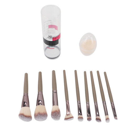 9-teiliges Make-up-Pinselset mit Schwamm