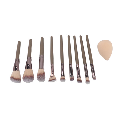9-teiliges Make-up-Pinselset mit Schwamm 2