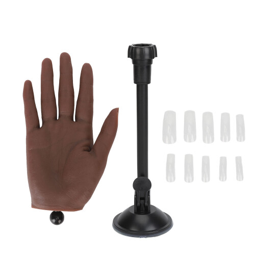 (Right Hand) Mano pratica unghie silicone con base ventosa