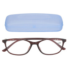 (+200 Red Frame) Leesbril Ouderen Blauwlichtfilter Resin +2.00 Zwart