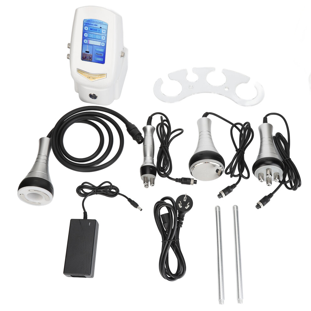 (Gb Plug) 40K Rf Vacuum Cavitation Machine Facial Skin Care 4 Heads Metal Handle 461605349206