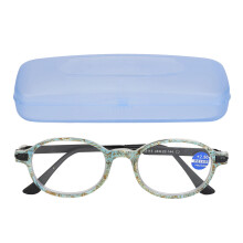 (+250 Green Stripe Frame) Ouderdomsbril blauwlichtfilter HD rond frame +2.5 roze