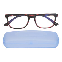 (+150 Inner Transparent Red Outer Black Frame) Lesebrille Blaulichtfilter +1,50 Grau Schwarz Rahmen