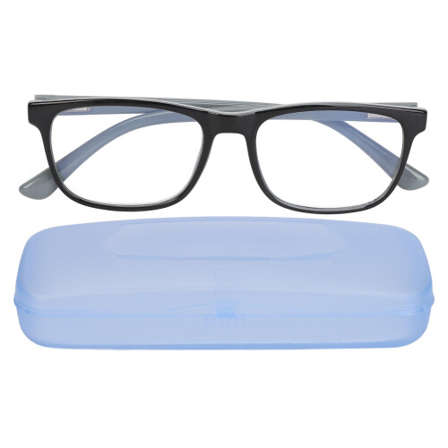 (+150 Inner Gray Outer Black Frame) Lesebrille Blaulichtfilter +1,50 Grau Schwarz Rahmen