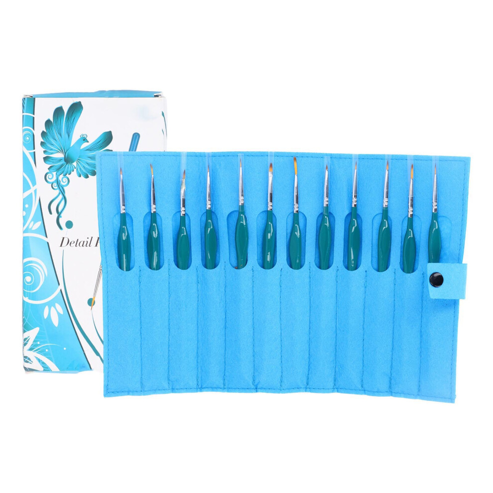 12Pcs Detail Paint Brush Set Fine Tip Micro Art Tool Watercolor Nail 461605350103