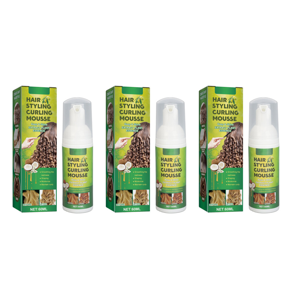 3PCS 60ml Hair Curling Mousse Frizz Control