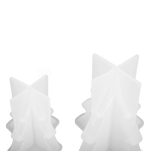 2pcs 3D Christmas Tree Candle Mold DIY Silicone Decor Soap 2