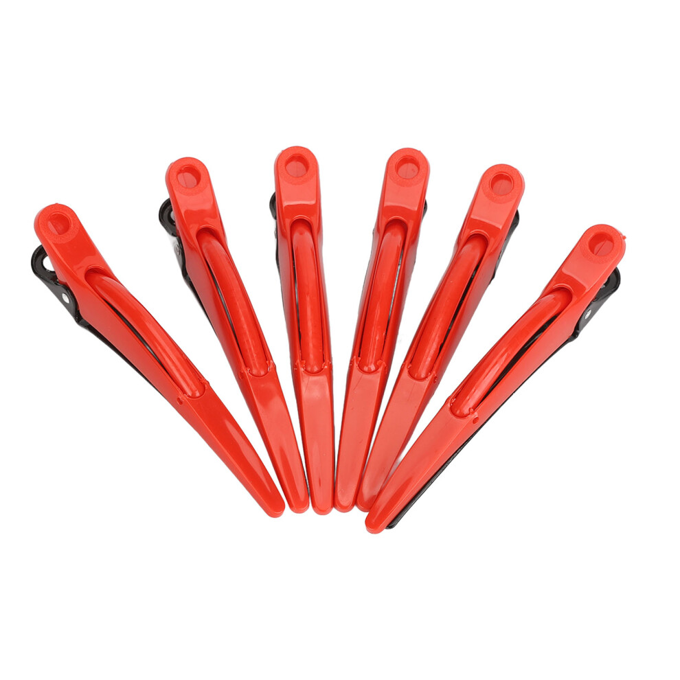 Unisex Red (Red) 6Pcs Hair Clips Sectioning Styling Prevent Slip Salon