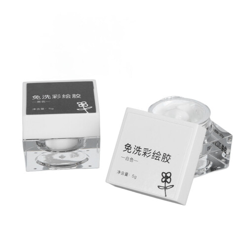 2x Nail Art Gel Black White High Density 2